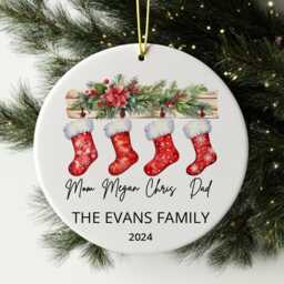 Personalized Family Christmas Ornament Baby's First Xmas Bauble Keepsake