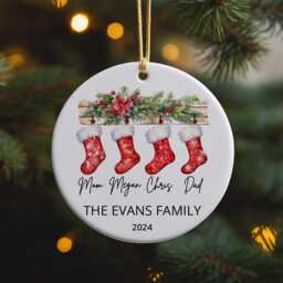 Personalized Family Christmas Ornament Baby's First Xmas Bauble Keepsake - thumbnail 2