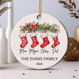 Personalized Family Christmas Ornament Baby's First Xmas Bauble Keepsake - thumbnail 4