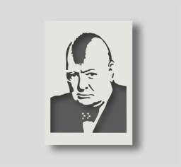 Banksy Winston Churchill Stencil Reusable Home Decor, Wall Art - thumbnail 1