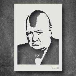 Banksy Winston Churchill Stencil Reusable Home Decor, Wall Art - thumbnail 3