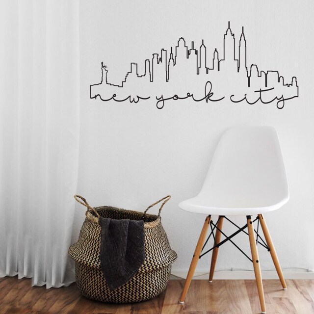New York City Skyline Wall Vinyl Decal Large Outline Art - image 1