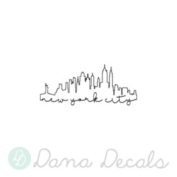 New York City Skyline Wall Vinyl Decal Large Outline Art - thumbnail 2