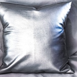 Silver Faux Leather Pillow Covers, Metallic Cushion, Decorative For Couch, Silver Throw Pillowhome Decor - thumbnail 2
