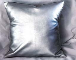 Silver Faux Leather Pillow Covers, Metallic Cushion, Decorative For Couch, Silver Throw Pillowhome Decor - thumbnail 1