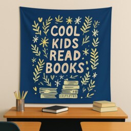 Kids Read Books Tapestry - Motivational Classroom Wall Art - thumbnail 3