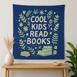 Kids Read Books Tapestry - Motivational Classroom Wall Art - thumbnail 4