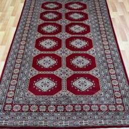 4.6x6.6 Red Color Bokhara Rug - 1.40x2.00 Bedroom Luxury Area Turkish Fine Quality Afghan - thumbnail 2