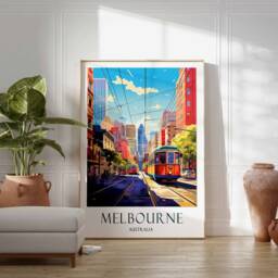 Melbourne Travel Print, Poster, Australia Wall Art, Australian Decor, Gift, Art Print - thumbnail 3