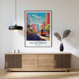 Melbourne Travel Print, Poster, Australia Wall Art, Australian Decor, Gift, Art Print - thumbnail 1