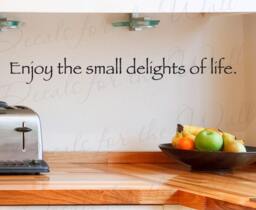 Enjoy Small Delights Life Kitchen Dining Room Vinyl Lettering Decoration Quote Large Wall Decal Saying Sticker Letters Decor Ki19 - thumbnail 1