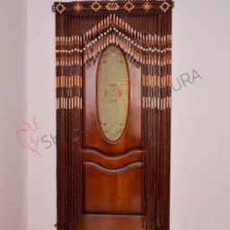 Handmade Wood Bead Door Curtain Bohemian Decor, 41x75 Inches