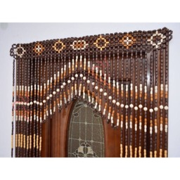 Handmade Wood Bead Door Curtain Bohemian Decor, 41x75 Inches - thumbnail 2