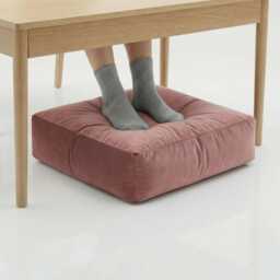 Rose Pink Velvet Bean Bag Floor Cushion Square Ottoman Pouf - 60cm - thumbnail 2