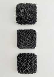 Black Porcelain Wall Art Trio Made To Order - Textured Ceramic Tiles - thumbnail 1