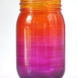 Ombre Painted Mason Jar Pen/Pencil Holder, Desk Organizer - thumbnail 3