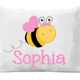 Personalized Pink Pig Pillowcase, Girls Farm Bedding - thumbnail 2