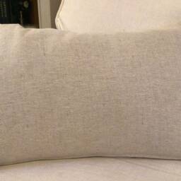 Cushion Covers in Peony & Sage Swiss Stripe Grainsack - thumbnail 2