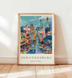 Johannesburg South Africa Travel Poster African City Wall Art - thumbnail 1