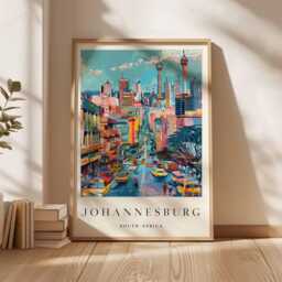 Johannesburg South Africa Travel Poster African City Wall Art - thumbnail 3