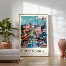 Johannesburg South Africa Travel Poster African City Wall Art - thumbnail 2