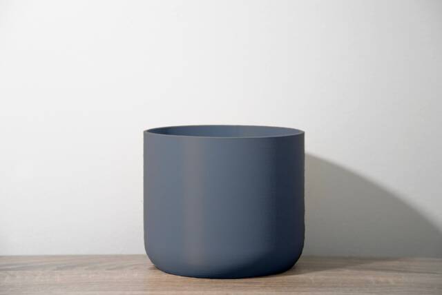 "Minimalist Planter With Drainage & Saucer in Stone Blue, Modern & Unique 3D-Printed Plant Pot, Sizes 4"" 5"" 6"" 7"" 8" - image 1