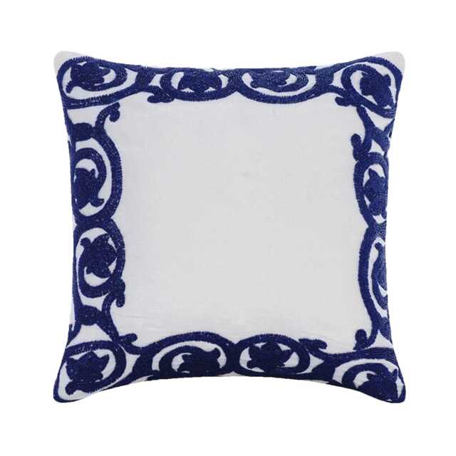 "Designer Floral White Bed Pillow Cover 24""x24""/26""x26" - image 1