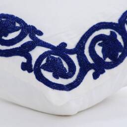 "Designer Floral White Bed Pillow Cover 24""x24""/26""x26" - thumbnail 3