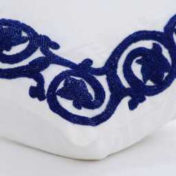 "Designer Floral White Bed Pillow Cover 24""x24""/26""x26" - thumbnail 3