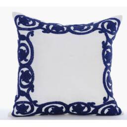 "Designer Floral White Bed Pillow Cover 24""x24""/26""x26" - thumbnail 1