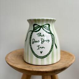 Personalised Homeware Flower Vase/Utensil Pot. Simple Stripes & Bow - thumbnail 2