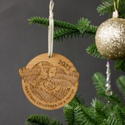 Our First Christmas As A Family - Birds 2026 Wood Ornament [Personalized Gifts, Custom Message, Christmas, Holiday, Love, Stocking Stuffers]