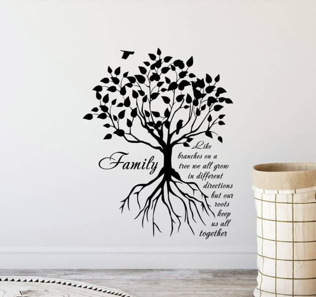 Family Like Branches On A Tree Wall Decal Sign Inspirational Quote Gift Poster Vinyl Sticker Bedroom Decor Home Art Print X394 - image 1