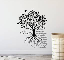Family Like Branches On A Tree Wall Decal Sign Inspirational Quote Gift Poster Vinyl Sticker Bedroom Decor Home Art Print X394 - thumbnail 1