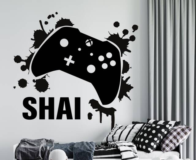 Personalized Gamer Controller Wall Decal Custom Game Room Decor Cus112 - image 1