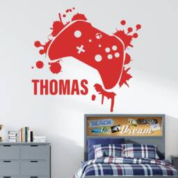 Personalized Gamer Controller Wall Decal Custom Game Room Decor Cus112 - thumbnail 3