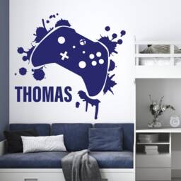 Personalized Gamer Controller Wall Decal Custom Game Room Decor Cus112 - thumbnail 2