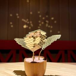 Disco Plant, Teak Wood, Mirror Mosaic, Unique, Disco Ball, Light Reflection, Elegant Decoration, Gold, Silver, Velvet, Environmentally Friendly - thumbnail 3