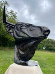 Hand Forged Steel Bulls Head, Fine Art, Wall Animal Sculpture - thumbnail 1