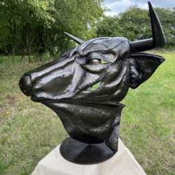 Hand Forged Steel Bulls Head, Fine Art, Wall Animal Sculpture - thumbnail 2