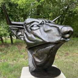 Hand Forged Steel Bulls Head, Fine Art, Wall Animal Sculpture - thumbnail 3