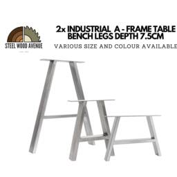 Industrial Steel Table Legs A Frame, Heavy-Duty Metal, Diy For Dining Table, Desk, Coffee Bench - Set Of 2 - thumbnail 2