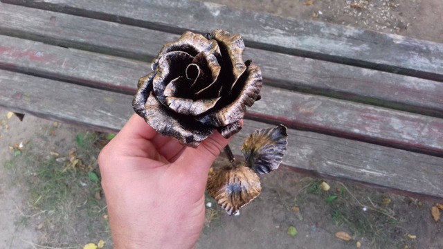 Blacksmith Made Metal Rose Iron Rose Steel Gift For Her Forged Copper Anniversary 6Th - image 1