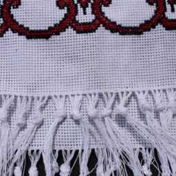 Traditional Rushnyk, Handmade Ukrainian Embroidered Wedding Towel With Red & Black Geometric Design, Slavic Ritual Textile, Wedding Gift - thumbnail 3