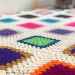 Christmas Sale, Granny Square Blanket, Crochet Colorful Handmade Bedspread, Afghan Throw, Crochet Blanket - thumbnail 4