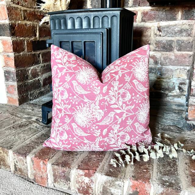 1532. Nigella Soft Red - Linen Look 100% Cotton Cushion Cover, Various Sizes - image 1