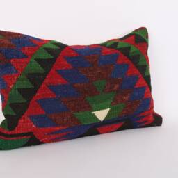 16x24 Turkish Kilim Lumbar Pillow Bohemian Home Decor - thumbnail 2