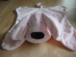 Minky Snuggle Blanket Toy, Animal Security Blanket Buddy, Sculptured With Head, Elephant, Cows, Dogs, Frogs, Giraffes, Lions - thumbnail 1