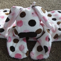 Minky Snuggle Blanket Toy, Animal Security Blanket Buddy, Sculptured With Head, Elephant, Cows, Dogs, Frogs, Giraffes, Lions - thumbnail 3