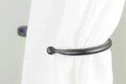 Hand Forged Iron Curtain Tie Backs - Ball End Style, Pair - thumbnail 1